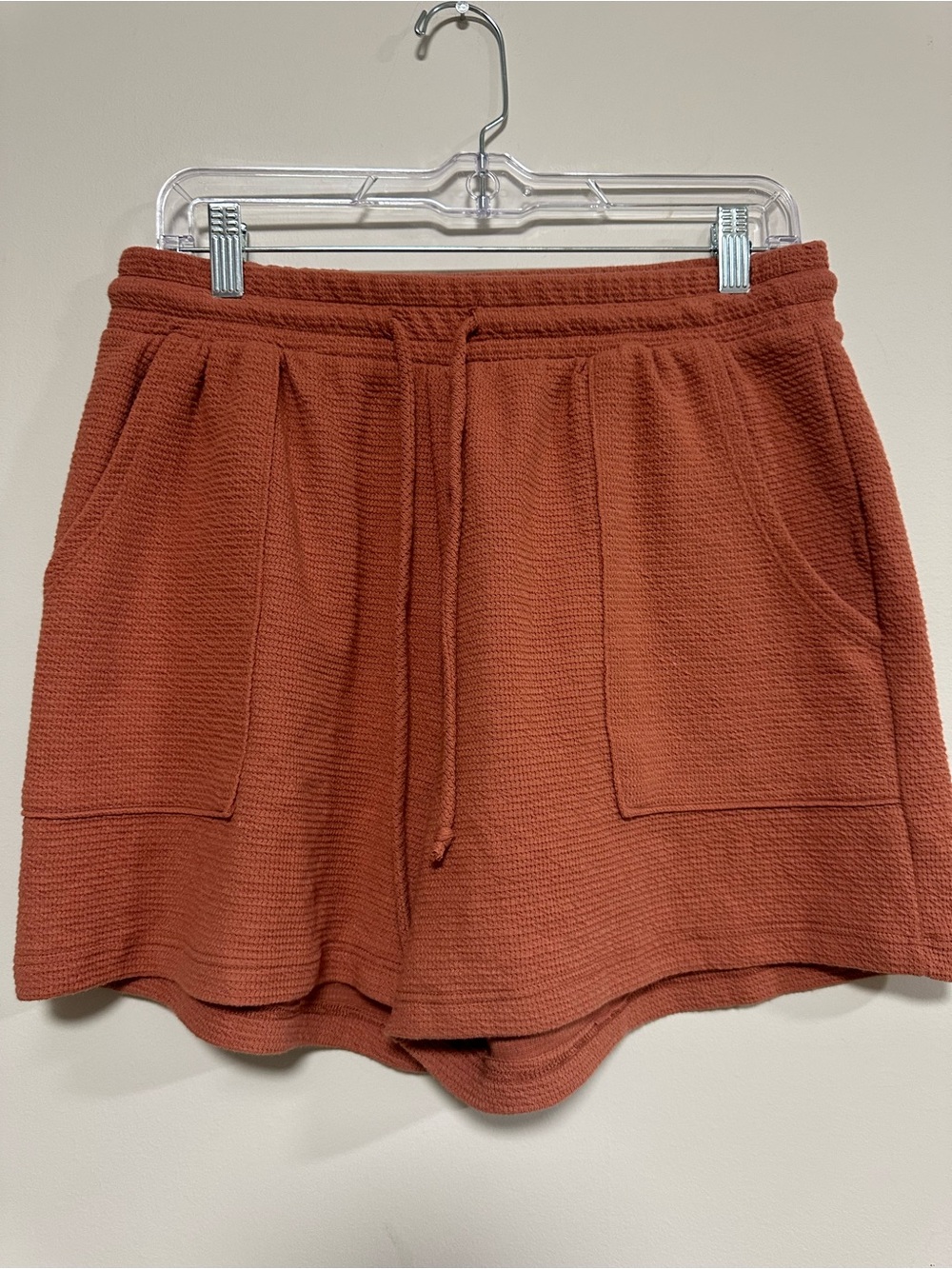 Cozy Knit Drawstring Women's Shorts — Rust